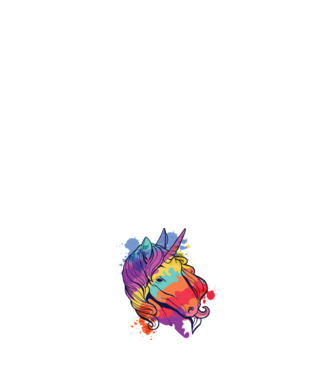 Curcubeu colorat Unicorn tricou model alb pe tricou