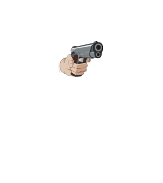 Pistol model alb pe tricou