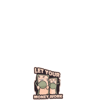 Let your money work model alb pe tricou