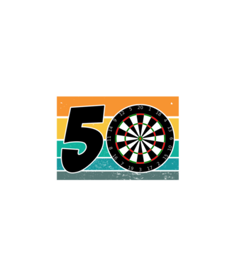 'I''m not 50 I''m bullseye darts birthday' model alb pe tricou