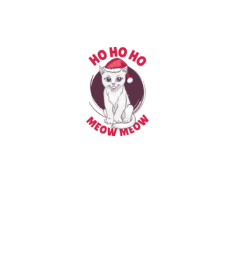 Ho Ho Ho Ho Ho Ho Ho Meow Meow Crăciun cu pisică model alb pe tricou