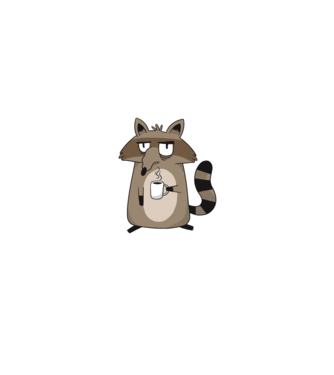 Raton cu cafea model alb/roșu pe tricou