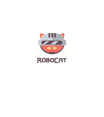 Robocat model negru pe tricou