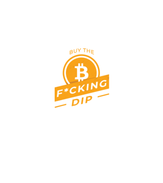 Bitcoin - Buy the fucking dip model albastru jeanși pe tricou