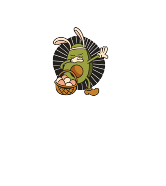 Avocado de Paște DAB model alb pe tricou