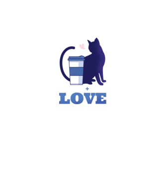 Cafea + Pisici = dragoste model negru pe tricou