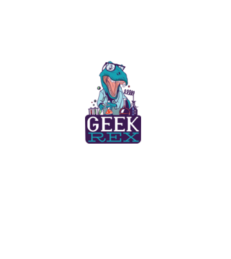Geek Rex dinozaur tricou model negru pe tricou