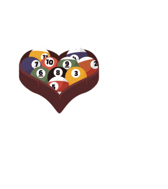 I break hearts - Biliard model alb pe tricou