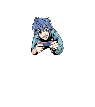 Anime băiat Gamer model alb pe tricou