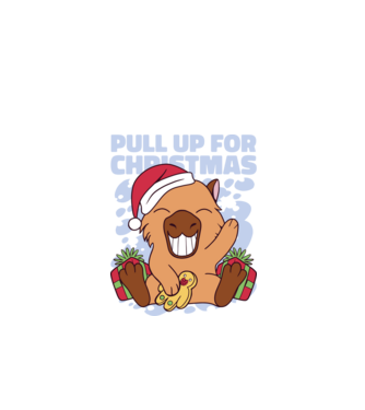 Pull up for christmas Capybara model alb pe tricou