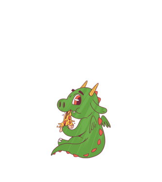 Pizza Dino model negru pe tricou