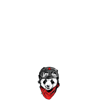 Panda Gerilla model alb pe tricou