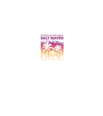 Retro Sunset - Apa sărată este leac pentru orice model negru pe tricou