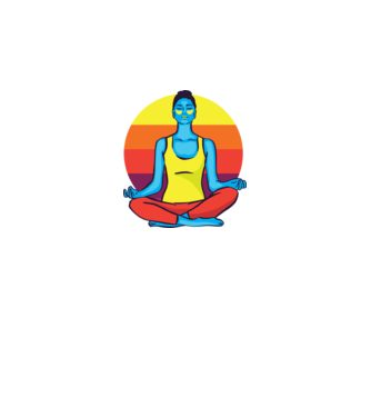 Yoga Meditație Retro model albastru închis pe tricou