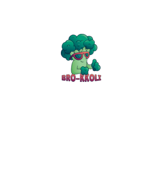 Broccoli model alb pe tricou