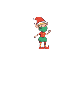 Elf cu mască model alb pe tricou