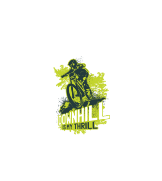 Downhill Is My Thrill tricou bicicletă model negru pe tricou