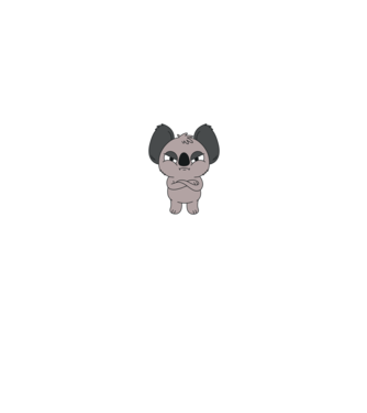 Koala Supărat model alb/roșu pe tricou