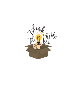 Think outside of the box model alb pe tricou