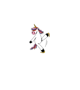 Unicorn cu Patine model liliachiu pe tricou