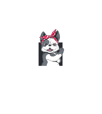 Bulldog Francez model gri pe tricou