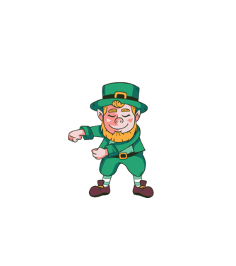 Leprechaun Floss - St. Patrick DAB dans model albastru închis pe tricou