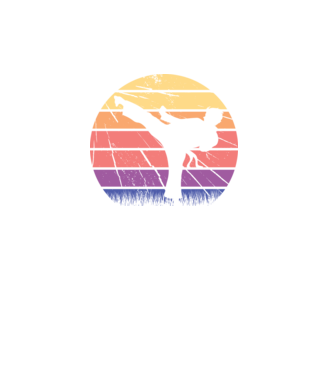 Karate Retro model turcoaz pe tricou