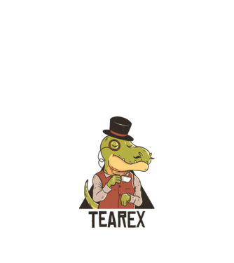 Tea Rex dinozaur cu ceai model nisipiu pe tricou