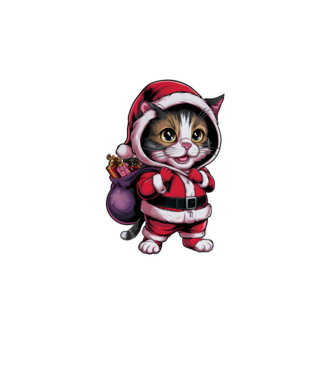 Santa Cat model turcoaz pe tricou