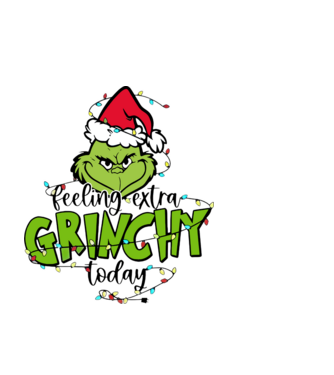 Feeling extra Grinchy today model negru pe tricou