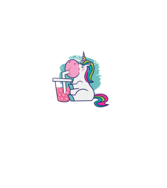 Unicorn Bubble Tea model roz deschis pe tricou