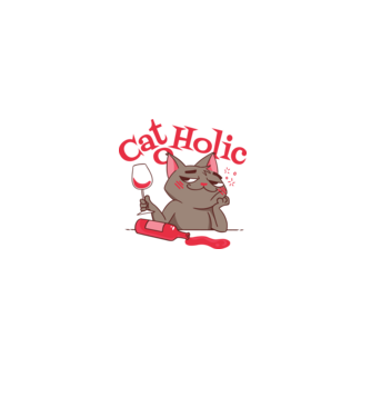 Catoholic - iubitor de pisici model alb pe tricou