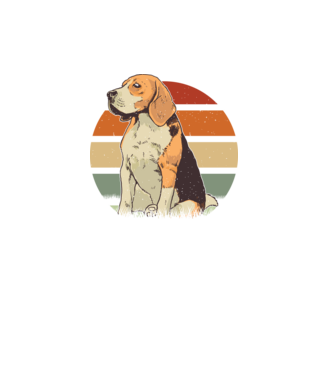 Beagle Retro Sunset model turcoaz pe tricou