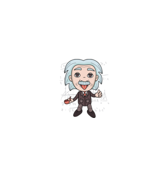 Caricatură Einstein model negru pe tricou