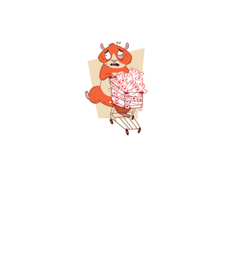 Hamster Panică cumpărături model gri pe tricou