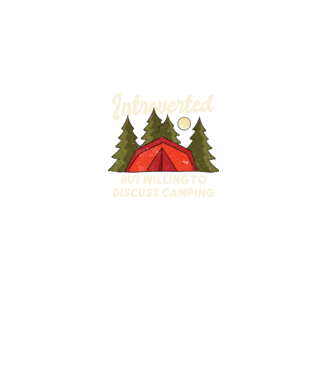 Camping Introvertit model negru pe tricou