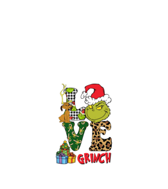 Love Grinch model negru pe tricou