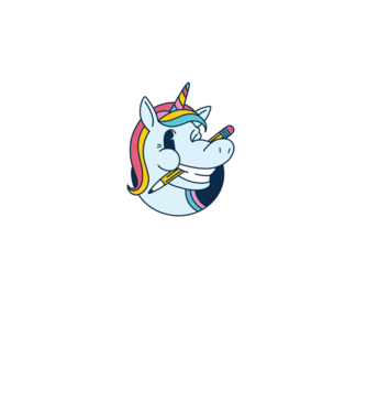 Elev Unicorn drăguț model alb pe tricou