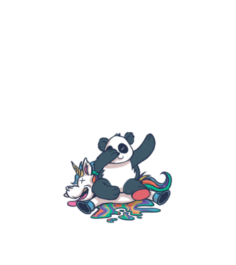 Panda DAB Unicorn model nisipiu pe tricou