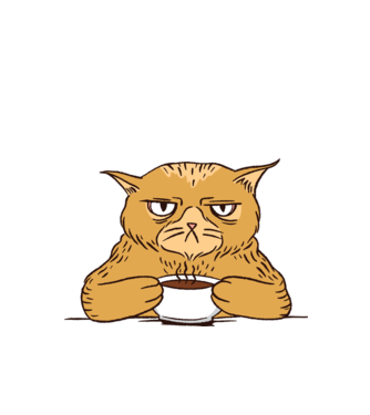 Grumpy Cat - Pisică supărată cu cafea model turcoaz pe tricou