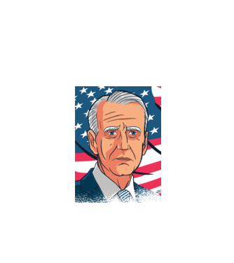 Joe Biden USA model negru pe tricou