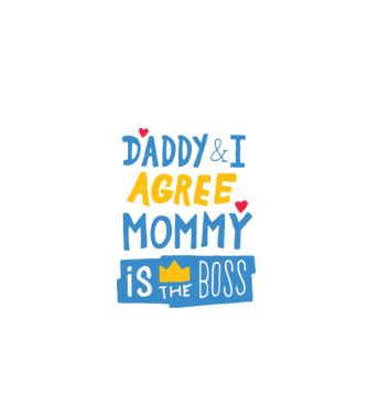 Mama e șefa model alb pe tricou