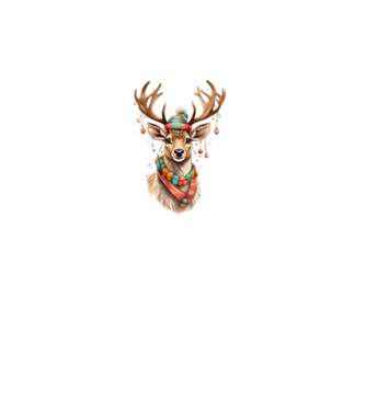 Festive Reindeer model alb pe tricou