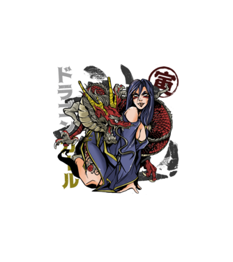 Dragon sexy Anime model alb pe tricou