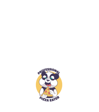 Panda Pizza model alb pe tricou
