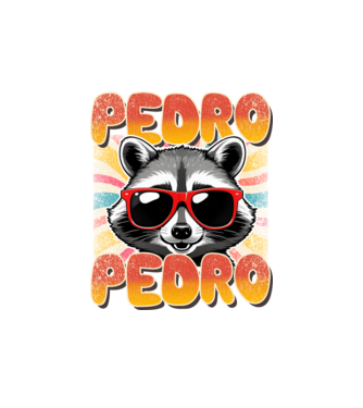 Pedro Pedro groovy retro model alb pe tricou