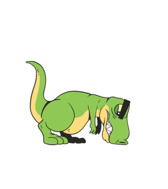 T-rex Push-up model alb pe tricou