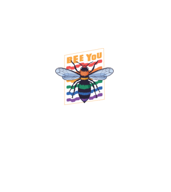 Bee You Pride model negru pe tricou