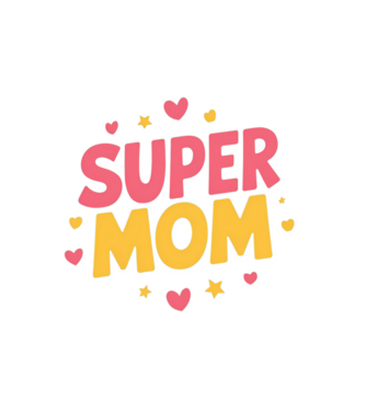 Super Mom Negru model alb pe tricou