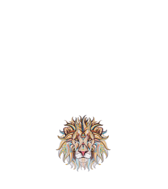 lion octopus model albastru închis pe tricou